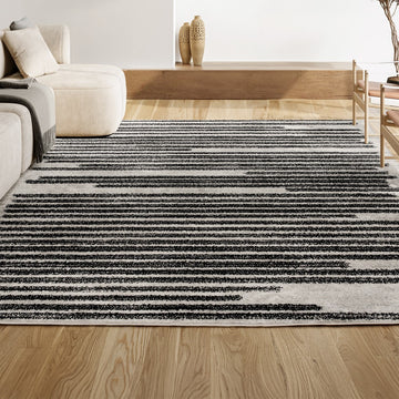 Khalil Modern Berber Stripe Area Rug